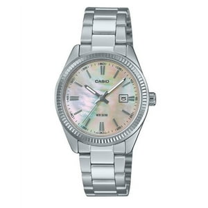 Reloj Casio Standard Analog Stainless Steel Mother Of Pearl Dial Quartz Ltp-1302Ds-4Av Women'S Watch