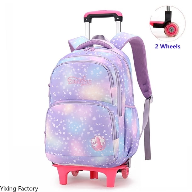Children School Backpack Set with Wheels Students Bags for Girls Trolley Bag Cute Schoolbag Rolling Wheeled Backpack Child Girl