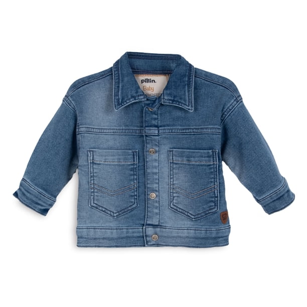Chaqueta Bebé Niño con Broches y Bolsillos Delanteros Denim Pillin