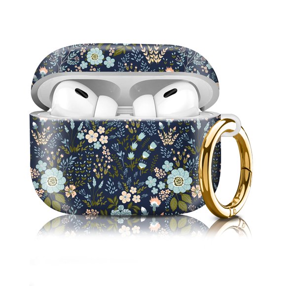 Estuche para AirPod Pro UJHMNO Retro Floral con Llavero