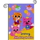 thumbnail image 1 of PINKFONG -bandera de jardín temática. Regalo perfecto para fans, amigos y familiares, ideal para actividades al aire libre y decoración de fiestas.28CM*45CM, 1 of 5