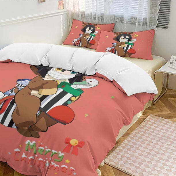 Demon Blade Bedding Set, Comfortable and Lightweight3-Piece Cartoon Bedding Set (Available in Multiple Sizes) Lc