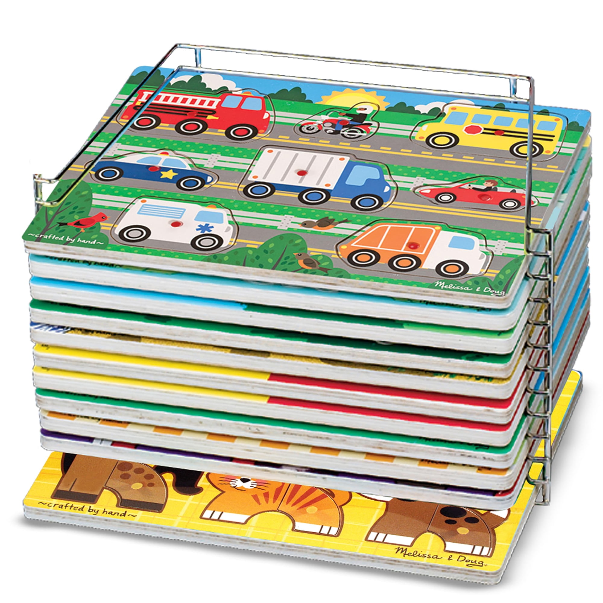 El Estante De Almacenamiento De Rompecabezas Melissa & Doug Tiene Capacidad Para 12 Rompecabezas Para Niños