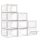 thumbnail image 1 of Organizador de cajas para zapatos con 7 códigos, grande, transparente, apilable, paquete de 9, 1 of 8