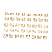 Magideal - 40 Piezas De Cuentas De Puños De Metal Mechones De Temor De Apertura De Moda Ajustables Trenzado De Cabello Para La Decoración De La Barba Oro