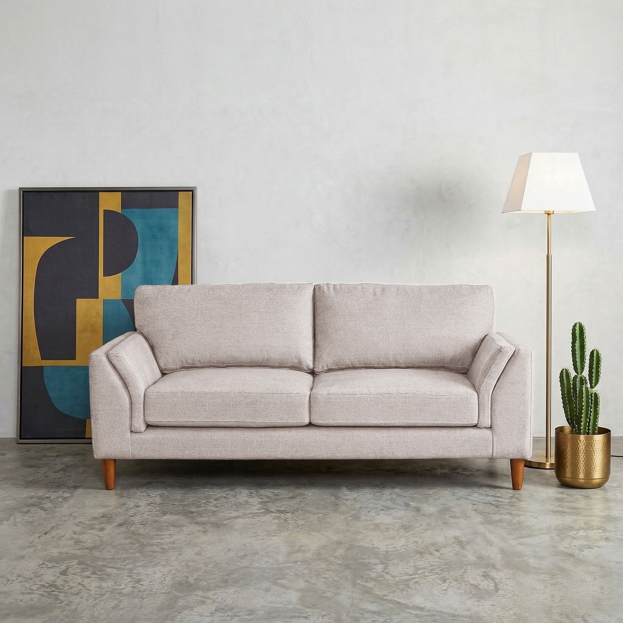 Latam Home - Sofa Milan 3c Con Resortes Pocket Lino Blanco