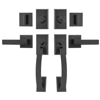 Juego De Manijas De Puerta Dobles Vevor Negro Mate Arqueadas Con Cerradura