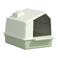 Ioensy - Caja De Arena Para Gatos, Inodoro Cerrado, Antisalpicaduras, Gran Espacio, Baño Con Tapa, Verde