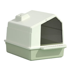 Ioensy - Caja De Arena Para Gatos, Inodoro Cerrado, Antisalpicaduras, Gran Espacio, Baño Con Tapa, Verde