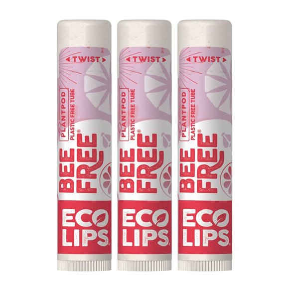 Bálsamo labial Eco Lips, vegano, superfruta, sin abejas, paquete de 3