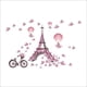 thumbnail image 4 of Calcomanías de pared románticas de la Torre Eiffel para niñas, pegatinas de vinilo con diseño de flores, mariposas, globos aerostáticos, para San Valentín, parejas, dormitorio, sala de estar, arte mur, 4 of 5