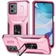 thumbnail image 1 of Funda Armada para Motorola Moto G 2023 5G con Tapa Deslizante y Soporte Magnético Giratorio Rosa, 1 of 5