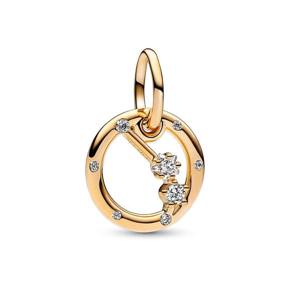 Charm Pandora Aries Zodiac Dangle Chapado en Oro 14k