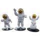 thumbnail image 3 of 3 Piezas Astronauta Escultura Artes Artesanía Astronauta Estatua Estatuilla Oro, 3 of 5