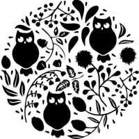 Rienda Libre Graphics - Decomural Floral Owl Pattern Ws-32530