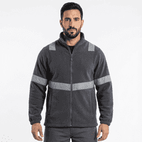 T-World - Micropolar Reflectante Hombre Térmico Alta Visibilidad Trabajo Gris Oscuro