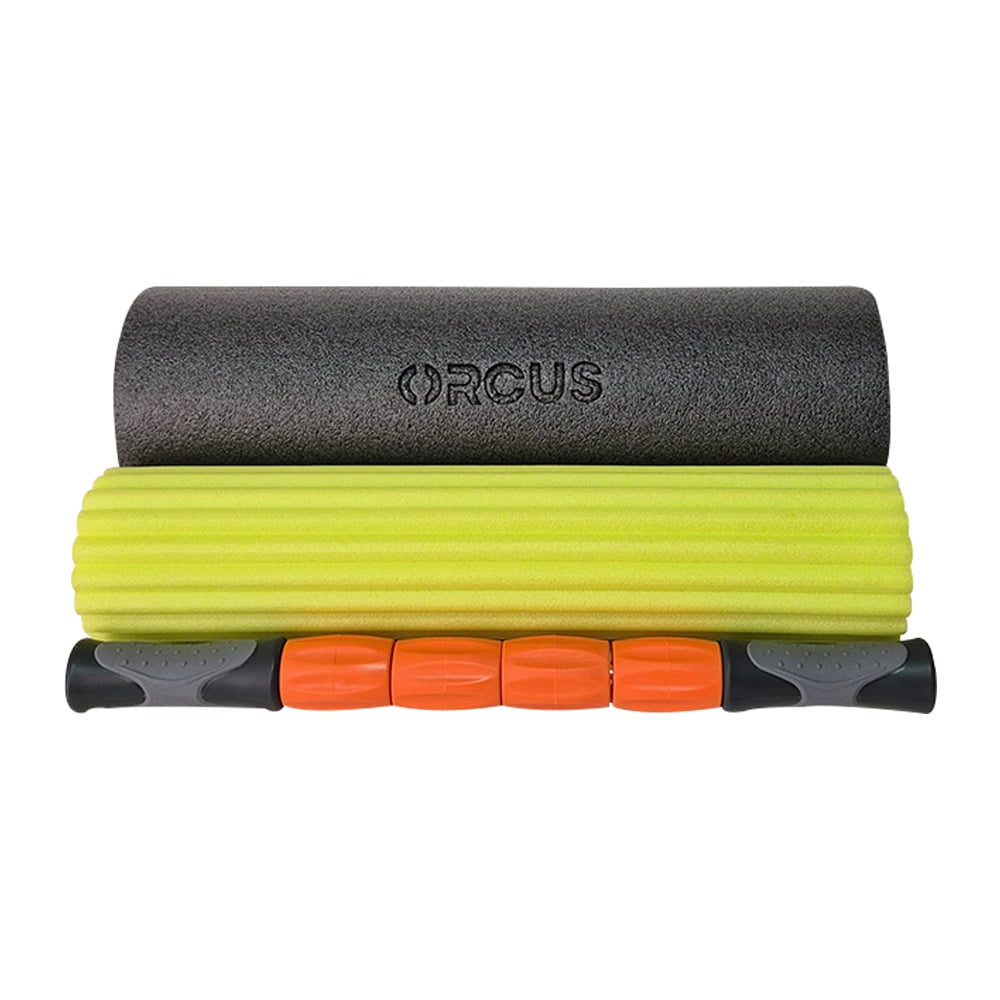 Set 3 En 1 Foam Roller + Rodillo + Masajeador Verde Orcus