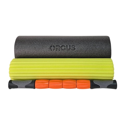 Set 3 En 1 Foam Roller + Rodillo + Masajeador Verde Orcus