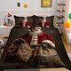 thumbnail image 1 of Cartoon Snow Christmas Tree Santa Claus Reindeer Quilt Duvet Cover Set3-Piece Bedding Set, 1 of 5