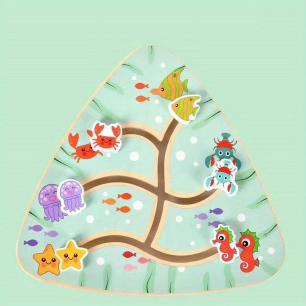 Children's Early Education Toys, Thinking Games, Shapes, Fruits, Marine Life, Cars, Numbers, Wooden Tracks, Intelligence Development, Walking Mazes