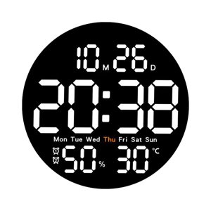 Bothyi - Reloj De Pared Digital Medidor De Temperatura Silencio Control Remoto Reloj Despertador Digital Blanco