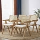 thumbnail image 1 of Pack 4 Silla Comedor Chandigarh Madera Natural Cojín Lino Venhoouse, 1 of 8