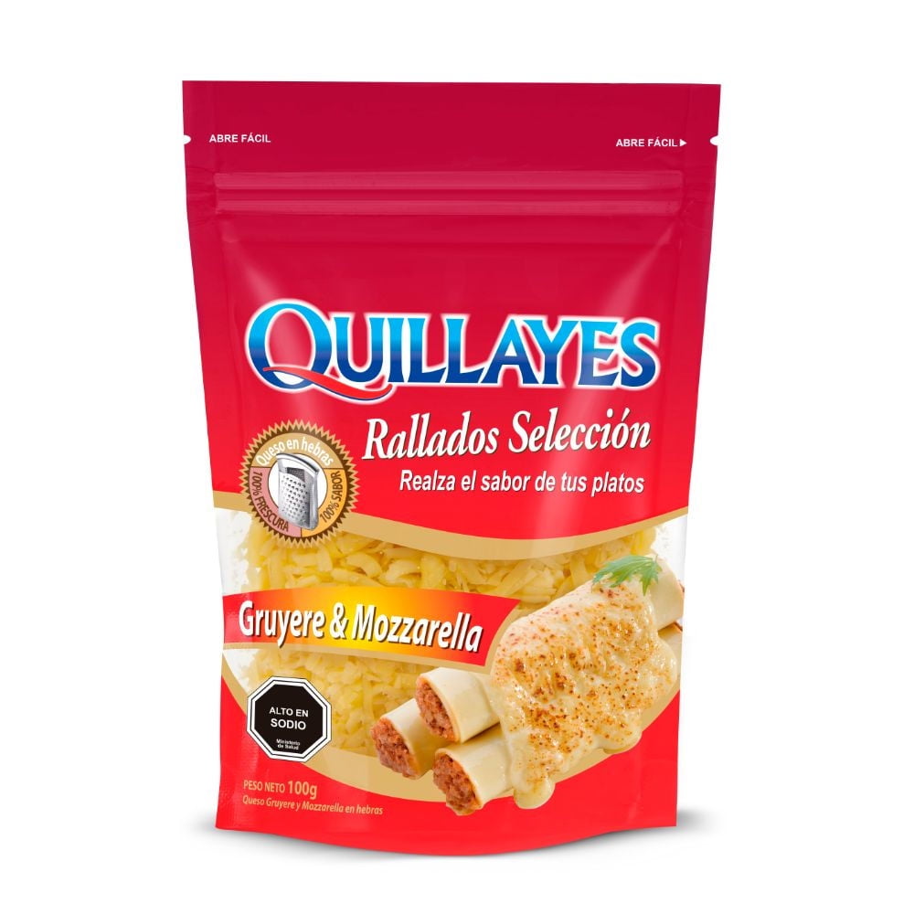 Queso Rallado Selección Gruyere Y Mozzarella 100 g Quillayes