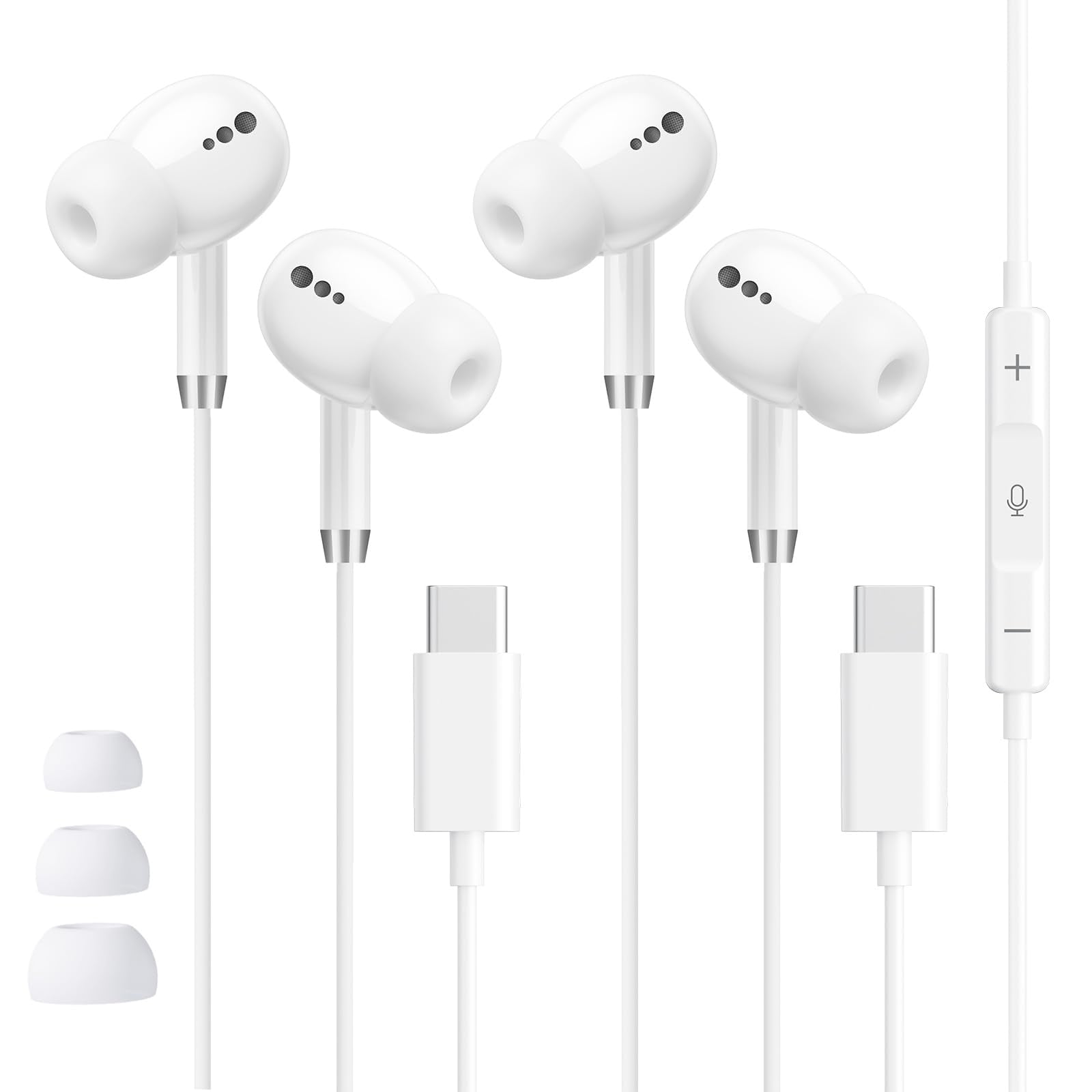 Audífonos Blxsounds Usb-c Con Cable Y Micrófono, 2 Pares