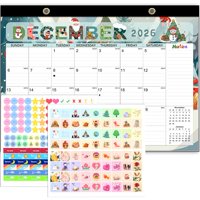 Calendario De Escritorio Aeccn 2026-2027 De 17 X 12 Pulgadas Con Pegatinas Y Espacio