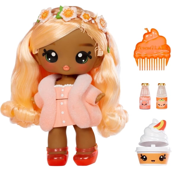 Muñeca Yummiland Piper Peach de 25 cm con kit de brillo labial