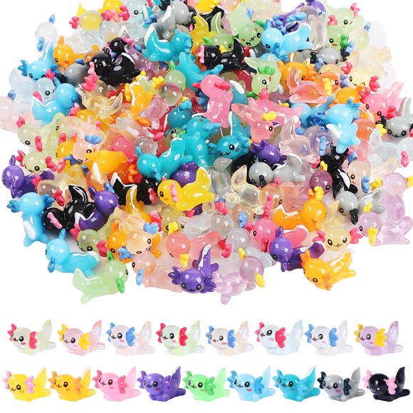CozyWhimsy Axolote de Resina 51 Piezas Miniaturas Luminosas