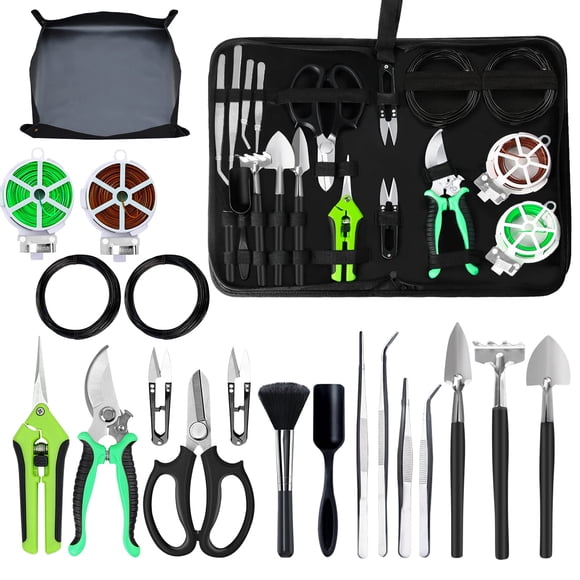 Kit de bonsáis Taschyas, juego de 20 herramientas para jardinería y suculentas