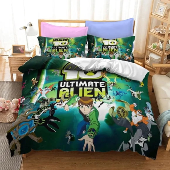 Ben Alien Force Teenage Hacker Bedding Set Boys Girls Duvet Cover Pillowcase Bed Kids Adult