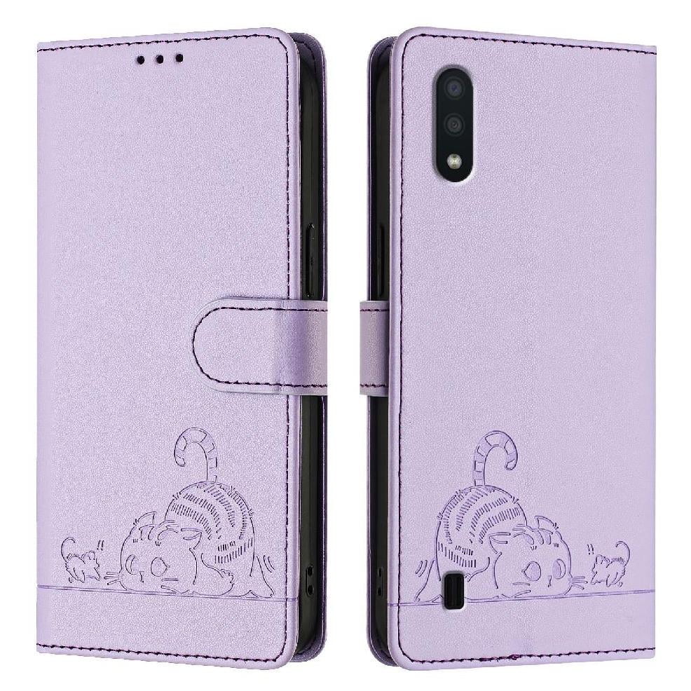 Funda Tipo Cartera Foxdock Para Samsung Galaxy A10 Con Soporte, Ranuras, Rfid, Diseño De Gato