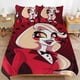 thumbnail image 1 of Juego de ropa de cama de Hazbin Hotel Helluva Boss, funda nórdica, ropa de cama de dibujos animados cómoda y ligera, 3 piezas (cas, 1 of 3