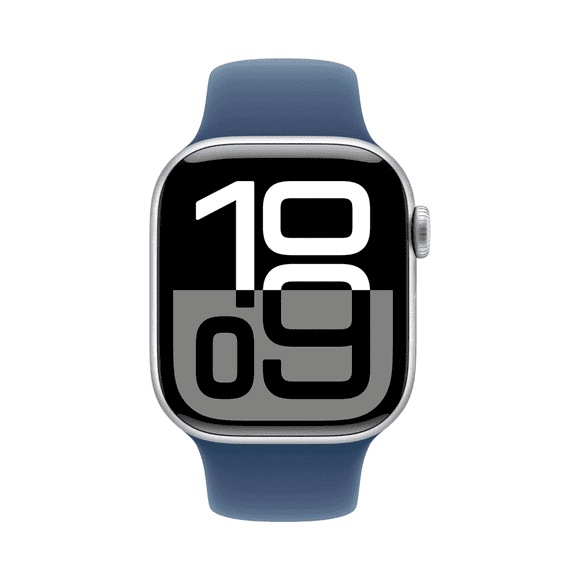 Apple Watch Series 10 (GPS) Caja de aluminio 42mm con correa Denim Sport Band 2024 plateado S/M