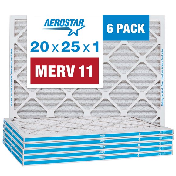 Filtro de aire Aerostar MERV 11 20x25x1 - 6 unidades para HVAC