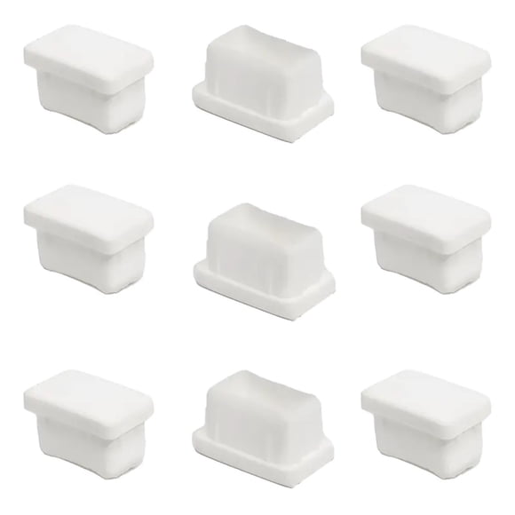 Regatón Plástico Rectangular 20x30 mm Blanco -100 unidades
