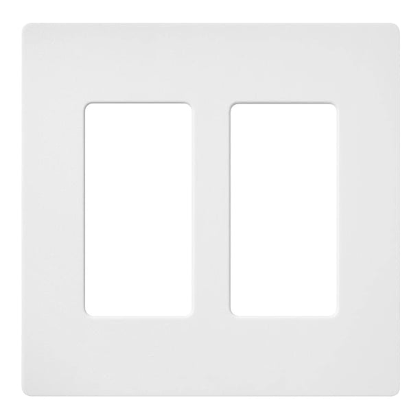 Placa de pared Lutron SC-2-SW de 2 módulos, acabado satinado, color blanco