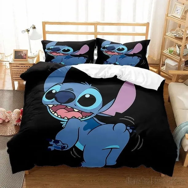 x1515 Bed SheetsStitch Anime Cartoon Duvet Cover Set HD Comforter Cover for Kids Bedding Sets Bedclothes Bedroom Decor 3-Piece Bedding Set (1 Duvet Cover + 2 Pillow Shams) nj1515