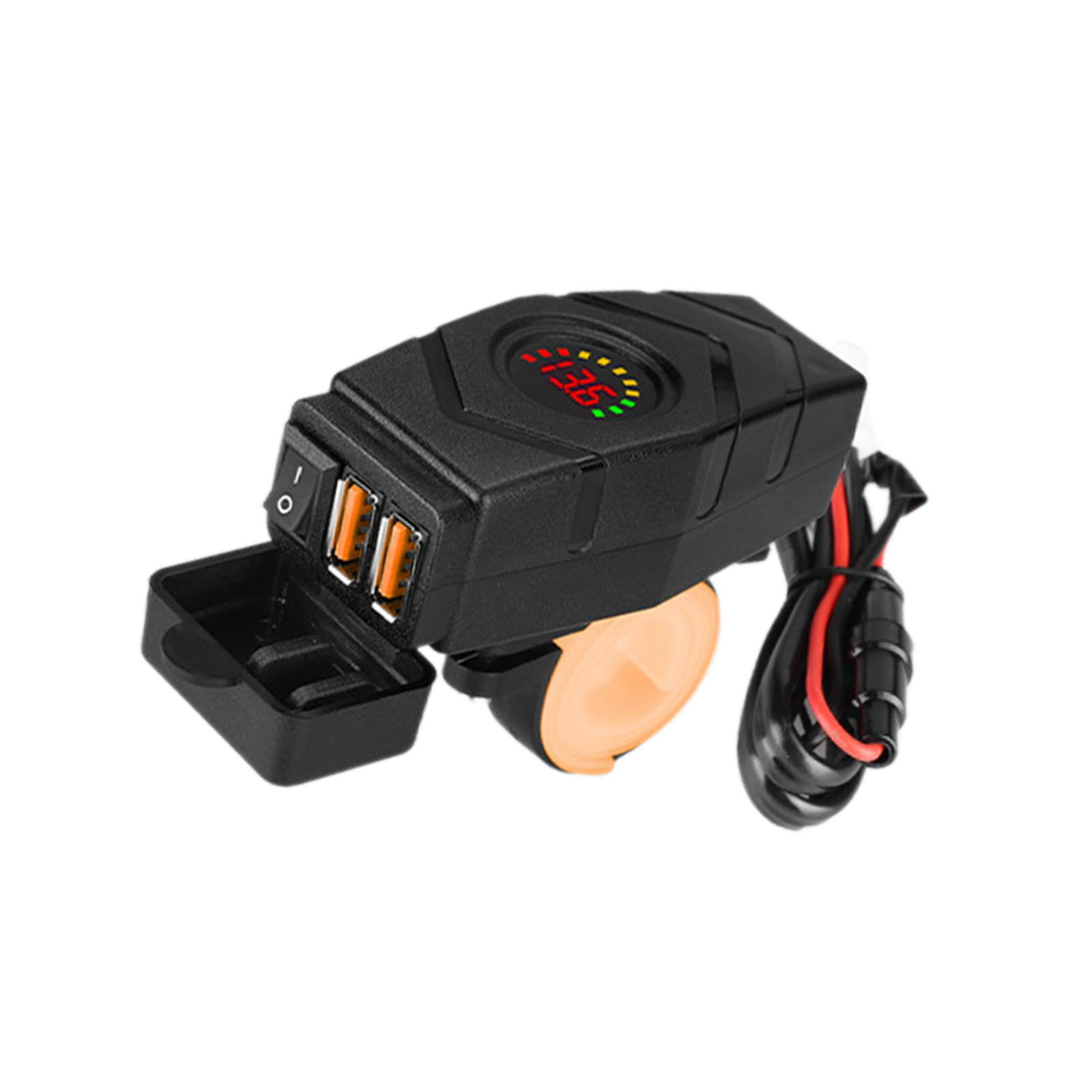 Magideal - Cargador De Teléfono Para Motocicleta Quick Charge 3.0, 36 W, Resistente, 12 V, 24 V, Fácil Instalación Luz Roja
