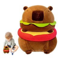 Genérico - Peluche Capibara Hamburguesa Café Suave Y Esponjoso 20Cm