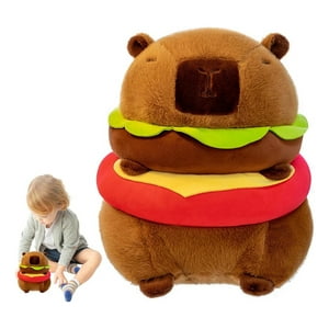 Genérico - Peluche Capibara Hamburguesa Café Suave Y Esponjoso 20Cm