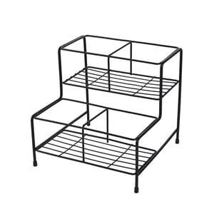 Magideal - Estante De Exhibición De Jarabe De Café, Organizador De Condimentos, Estante De Almacenamiento De Metal, Estante De Vino Para Bar, Estante De Especias 4 Rejillas