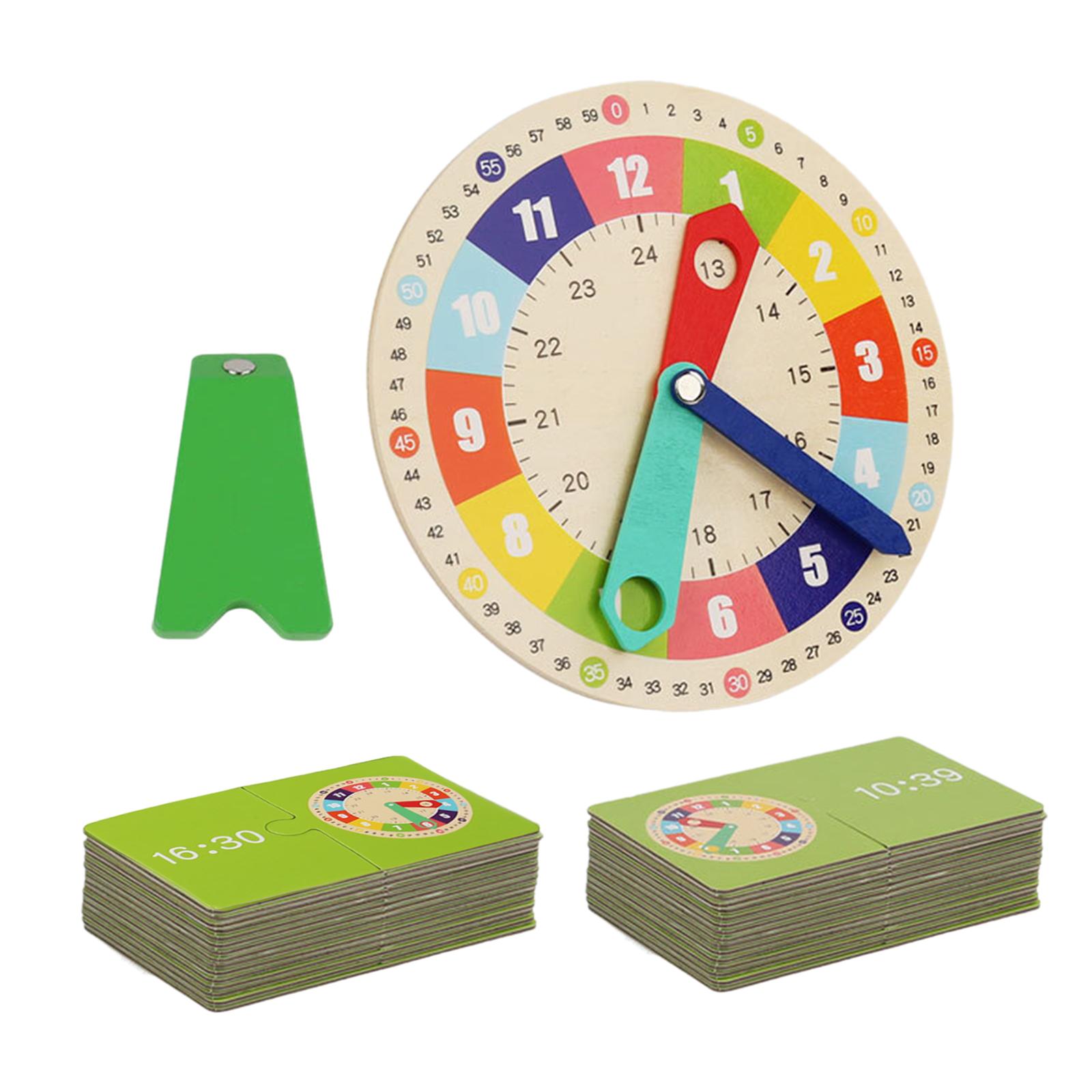 Magideal - Reloj De Madera Multifuncional, Juguetes Para Niños, Juguetes Educativos, Material Didáctico, Reloj Con Mapa De Madera Para Escuela En Casa, Jardín De