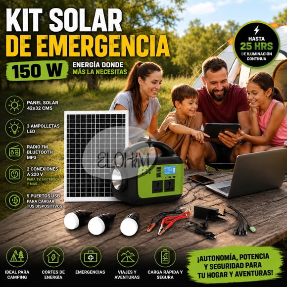 Kit Solar de Emergencia Portátil 150W