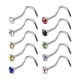 thumbnail image 1 of 10 unids nariz aros anillos rhinestone cuerpo de acero inoxidable piercing anillos 2.0mm, 1 of 3