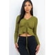 thumbnail image 1 of Top Peplum de Manga Larga con Cordón Delantero Acanalado, 1 of 5