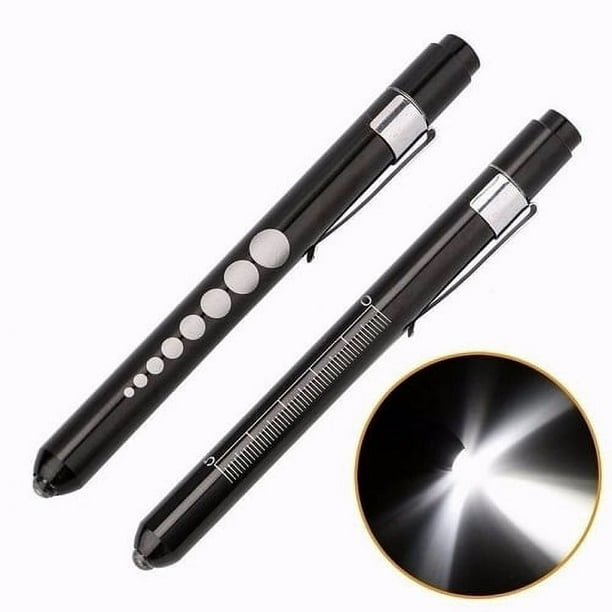 Linterna Tipo Lapiz Regla Led Medica Para Diagnostico Medico Metal Pilas AAA De Bolsillo Para Ojos