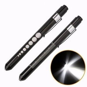Impormaipu - Linterna Tipo Lapiz Regla Led Medica Para Diagnostico Medico Metal Pilas Aaa De Bolsillo Para Ojos